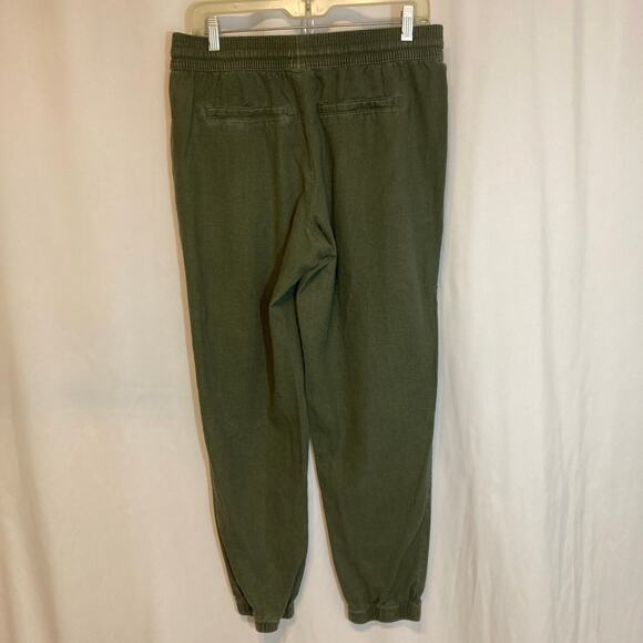 Time and Tru Linen Blend Green Pull On Drawstring Ankle Casual Jogger Pants - Picture 7 of 8